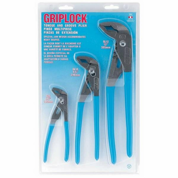 Channellock Griplock Tongue & Groove Pliers Set 3 Piece CH335522